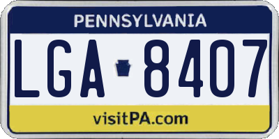 PA license plate LGA8407