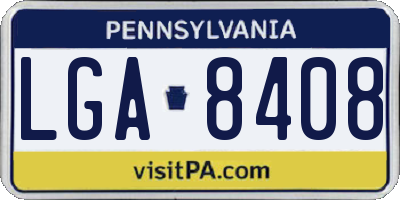 PA license plate LGA8408