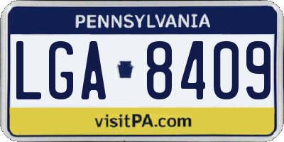 PA license plate LGA8409