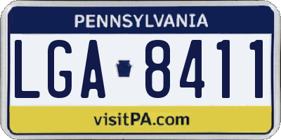 PA license plate LGA8411