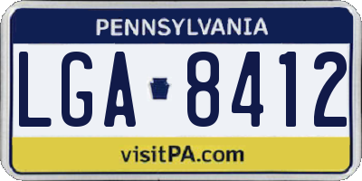 PA license plate LGA8412