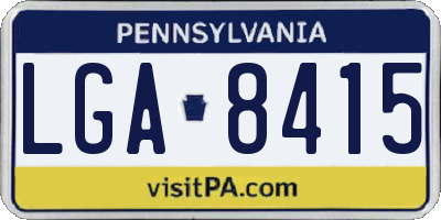 PA license plate LGA8415
