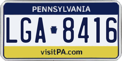 PA license plate LGA8416