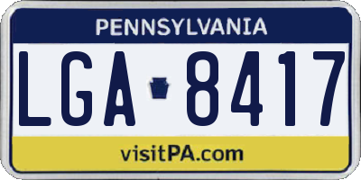 PA license plate LGA8417
