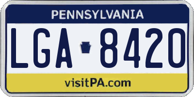 PA license plate LGA8420