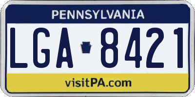 PA license plate LGA8421