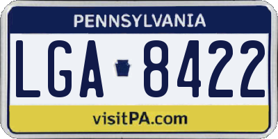 PA license plate LGA8422