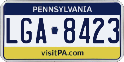 PA license plate LGA8423