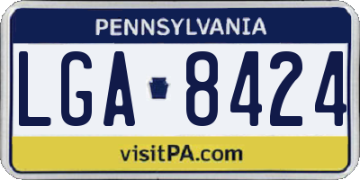 PA license plate LGA8424