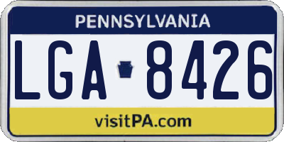 PA license plate LGA8426