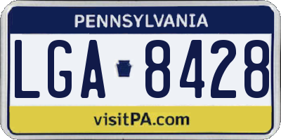 PA license plate LGA8428