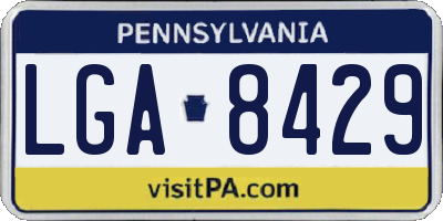 PA license plate LGA8429
