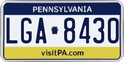 PA license plate LGA8430