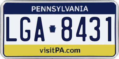 PA license plate LGA8431