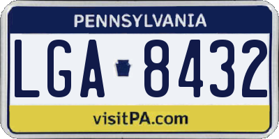 PA license plate LGA8432