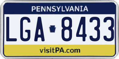 PA license plate LGA8433