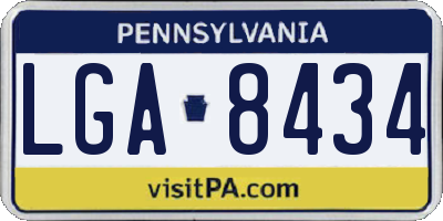 PA license plate LGA8434