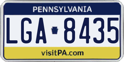 PA license plate LGA8435
