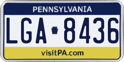 PA license plate LGA8436