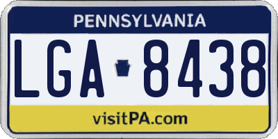 PA license plate LGA8438