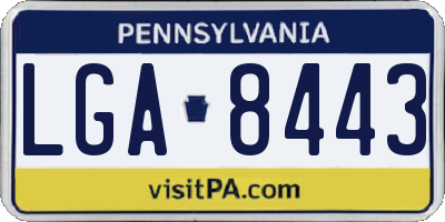 PA license plate LGA8443