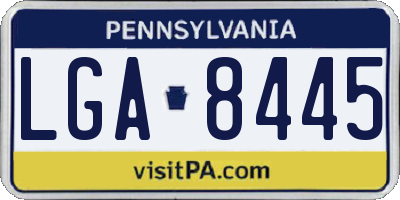 PA license plate LGA8445
