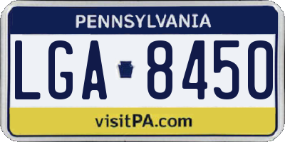 PA license plate LGA8450