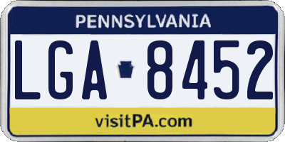 PA license plate LGA8452