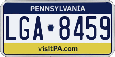 PA license plate LGA8459
