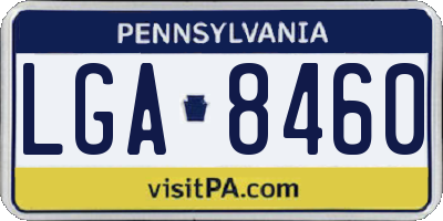 PA license plate LGA8460