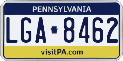PA license plate LGA8462