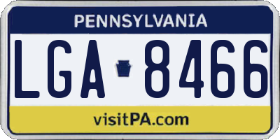 PA license plate LGA8466