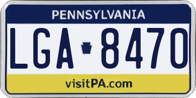 PA license plate LGA8470