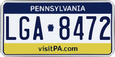 PA license plate LGA8472