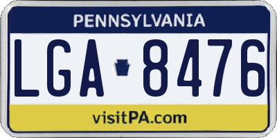 PA license plate LGA8476
