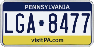 PA license plate LGA8477