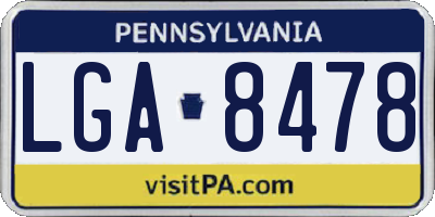 PA license plate LGA8478