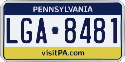 PA license plate LGA8481