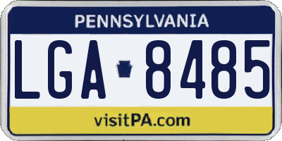 PA license plate LGA8485