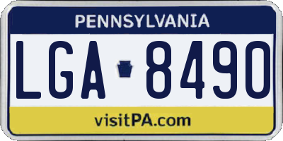 PA license plate LGA8490