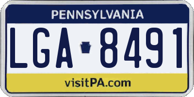 PA license plate LGA8491