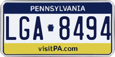 PA license plate LGA8494