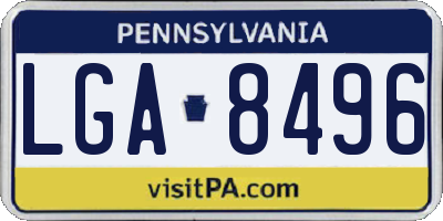 PA license plate LGA8496