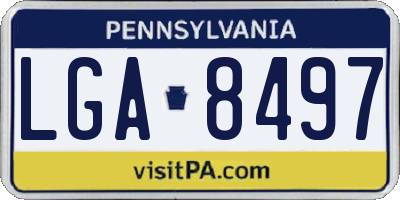 PA license plate LGA8497