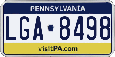 PA license plate LGA8498