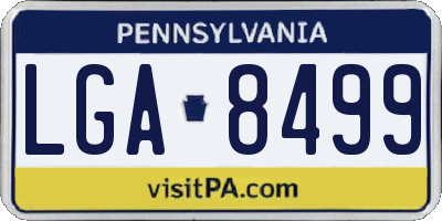 PA license plate LGA8499
