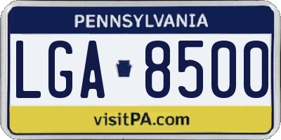 PA license plate LGA8500