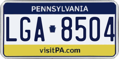 PA license plate LGA8504