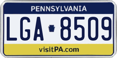 PA license plate LGA8509