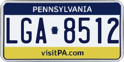 PA license plate LGA8512
